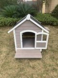 L Timber Pet Dog Kennel House Puppy Wooden Timber Cabin With Stripe