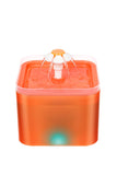 Dog Cat Water Feeder Automatic Electric Pet Water Fountain  Bowl Dispenser W LED Orange