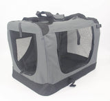 Medium Portable Foldable Dog Cat Puppy Rabbit Soft Crate Carrier-Grey