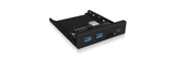 ICY BOX IB-HUB1417-i3 Frontpanel with USB 3.0 Type-C and Type-A hub with card reader