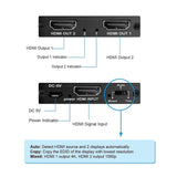 Simplecom CM412 HDMI 2.0 1x2 Splitter 1 IN 2 Out 4K@60Hz HDR10 2 Port HDMI Duplicator