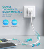 CHOETECH PD5002 QC3.0 18W + PD 20W Fast Charger