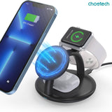 CHOETECH T587-F 3-in-1 Magnetic Wireless Charger Station for iPhone 12/13/14/AirPods Pro/iWatch