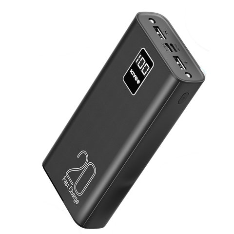 KIVEE PT23 20000mAh Power Bank with Digital Display Black