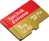 SanDisk 1TB Extreme microSDXC UHS-I Memory Card without Adapter - C10, U3, V30, 4K, A2, Micro SD - SDSQXA1-1T00-GN6MN