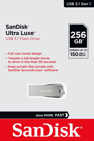 SANDISK SDCZ74-256G-G46 256G  ULTRA LUXE PEN DRIVE 150MB USB 3.0 METAL