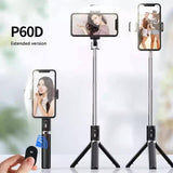 TEQ P60 Bluetooth Selfie Stick + Tripod with Remote (Stainless Steel)