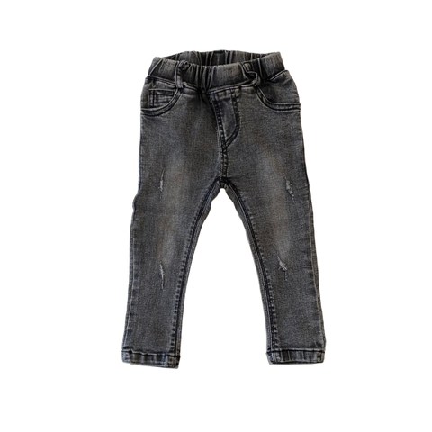 MLW By Design - Distressed Black Wash Jeans | 12-18 Months