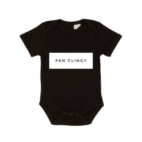 MLW By Design - FKN CLINGY™ Bodysuit | White Print | 12-18 Months