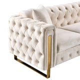 Madeline Range - Beige Velvet - Gold Trims