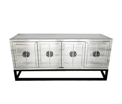 Athens Mirrored Buffet Table -Black