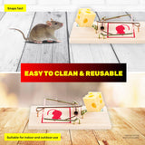 SAS Pest Control 24PCE Mouse Traps Jumbo Wooden Indoor/Outdoor  17.5 x 8.5cm