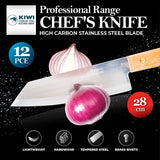 KIWI 12PCE Chef's Knife Premium Professional Range Tempered Steel Blade 28cm