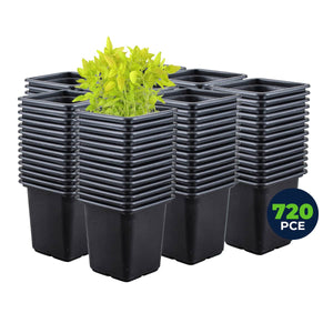 Garden Greens 720PCE Seedling Pots Plastic Square Reusable Durable 7.7 x 8cm