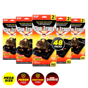 SAS Pest Control 48PCE Rat Mouse Control Extra Large & Strong  26 x 13.5cm