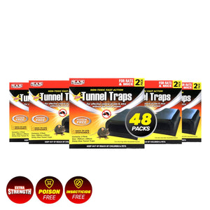 SAS Pest Control 48PCE Rat Mice Tunnel Traps Non-Toxic Effective 80 x 150mm