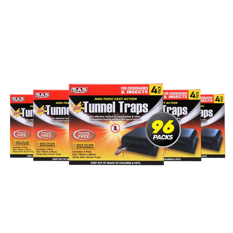 SAS Pest Control 96PCE Cockroach Tunnel Traps Non-Toxic Effective 75 x 63mm