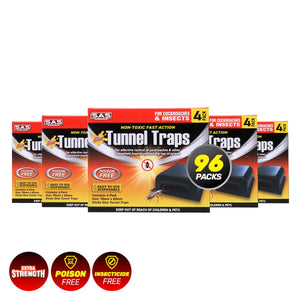 SAS Pest Control 96PCE Cockroach Tunnel Traps Non-Toxic Effective 75 x 63mm