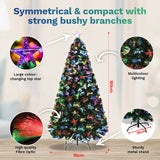 Christmas By Sas 1.8m Fibre Optic Christmas Tree 205 Tips Multicolour Lights & Star