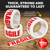 Handy Hardware 24PCE Fragile Tape Waterproof Heat Resistant Flexible 100m