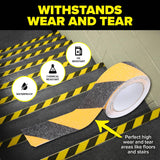 Handy Hardware 12PCE Hazard Tape High Visibility & Grip Waterproof 5m x 50mm