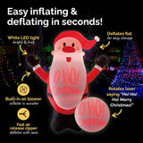 Christmas By Sas 1.8m Self Inflatable LED Jolly Santa Rotating Lights