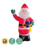 Christmas By Sas 1.8m Self Inflatable LED Waving Santa & Gift Box