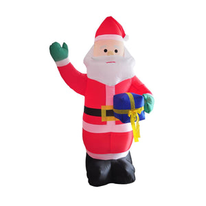 Christmas By Sas 1.8m Self Inflatable LED Waving Santa & Gift Box