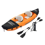 Bestway Lite-Rapid 2 Person Kayak Oars Hand Pump Fins Inflatable 3.21m x 88cm