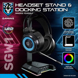 SAS Gaming SGW1 Headset Stand &amp; Docking Station RBG LED Black