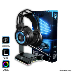 SAS Gaming SGW1 Headset Stand & Docking Station RBG LED Black