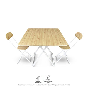 Home Master Foldable Dining Table & Chairs Indoor/Outdoor Sturdy 74 x 80cm