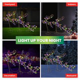 SAS Electrical 3m Reindeer & Sleigh Set Rope Light With Stands Multi-Colour