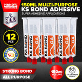 Handy Hardware 12PCE KS Bond Adhesive Multi-Purpose Super Strong 150ML