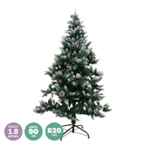 Christmas By Sas 1.8m Full Figured Tree Snow Covered Tips & Pine Cones