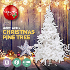 Christmas By Sas 1.8m White Pine Tree Full Figured Easy Assembly 800 Tips