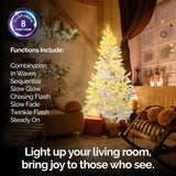 Christmas By Sas 1.8m x 90cm White Pine Tree 72 Warm White LED String Lights