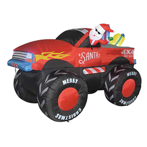 Christmas By Sas 2.1m Santa & Monster Truck Built-In Blower LED Lighting