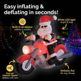 Christmas By Sas 1.6m Santa & Motorbike Built-In Blower Bright LED Lighting