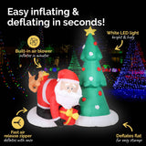 Christmas By Sas 2m Santa Puppy & Tree Built-In Blower Bright LED Lighting