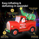 Christmas By Sas 2.25m Santa Ute & Tree Built-In Blower Bright LED Lighting