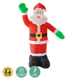 Christmas By Sas 2.4m Waving Santa Self Inflating Bright LED Lighting