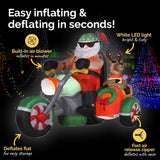 Christmas By Sas 1.8m Santa Reindeer & Trike Built-In Blower LED Lighting