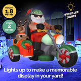 Christmas By Sas 1.8m Santa Reindeer & Trike Built-In Blower LED Lighting