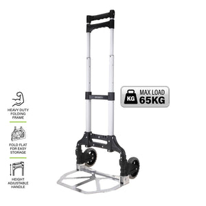 Taipan® 65KG Foldable Hand Trolley Aluminium Frame Height Adjustable Handle