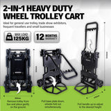 Taipan 65-125KG Foldable Trolley Cart Aluminium 2-In-1 Design Adjustable