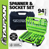 Taipan&reg; 94PCE Spanner Socket Set & Case Premium Quality Chrome Vanadium Steel