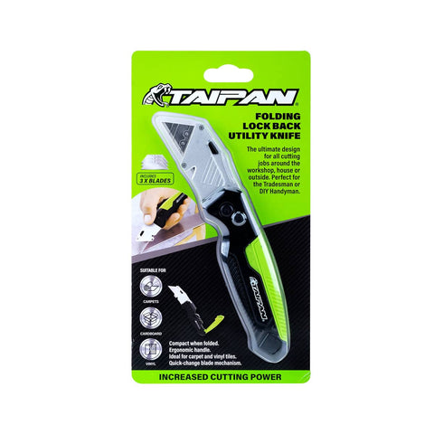 Taipan&reg; Folding Lock Back Utility Knife Premium Quality Carbon Vanadium Steel