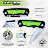 Taipan&reg; Twin Blade Folding Knife Aluminium Handle Carbon Vanadium Steel