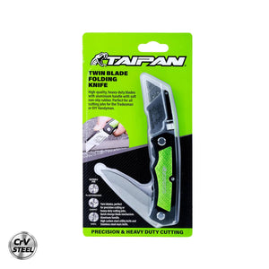 Taipan® Twin Blade Folding Knife Aluminium Handle Carbon Vanadium Steel